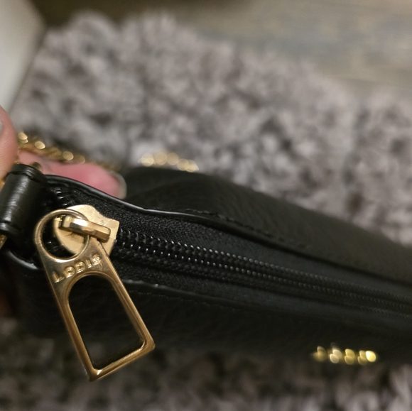 Lodis Black Crossbody Bag with Gold Accents - Picture 3 of 8